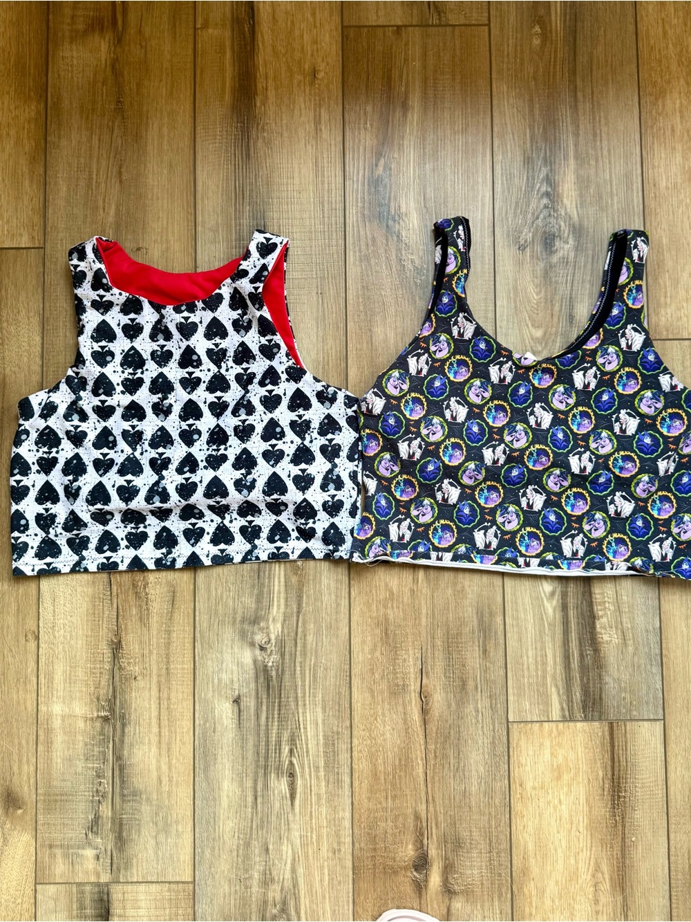 Bundle of 2 Handmade Crop Tops | Shelf Bra | EUC | Size 6-8 (M/L) |Custom Fabric